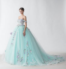 Blue off the shoulder beautiful long Prom Ball Gown GJS2425