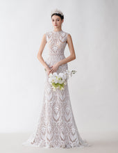 Beautiful Lace Crew Neck Trumpet Wedding Dress GJS2426