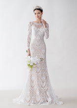 Beautiful Lace Long-Sleeve Mermaid Wedding Dress GJS2427