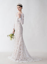 Beautiful Lace Long-Sleeve Mermaid Wedding Dress GJS2427