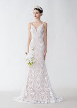 Beautiful Lace Spaghetti Strap Trumpet Wedding Dress GJS2429