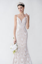 Beautiful Lace Spaghetti Strap Trumpet Wedding Dress GJS2429