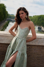 A Line Strapless Ruffles Prom  Formal Dresses GJS1119