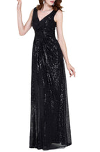 Women Sequin Sleeveless Maxi Evening Prom Dresses Bridesmaid Dress GJS1111