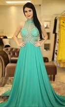 High Neck Prom Dresses Aline Beading Sparkly Prom Dress Sexy Evening Dress JKL975|Annapromdress